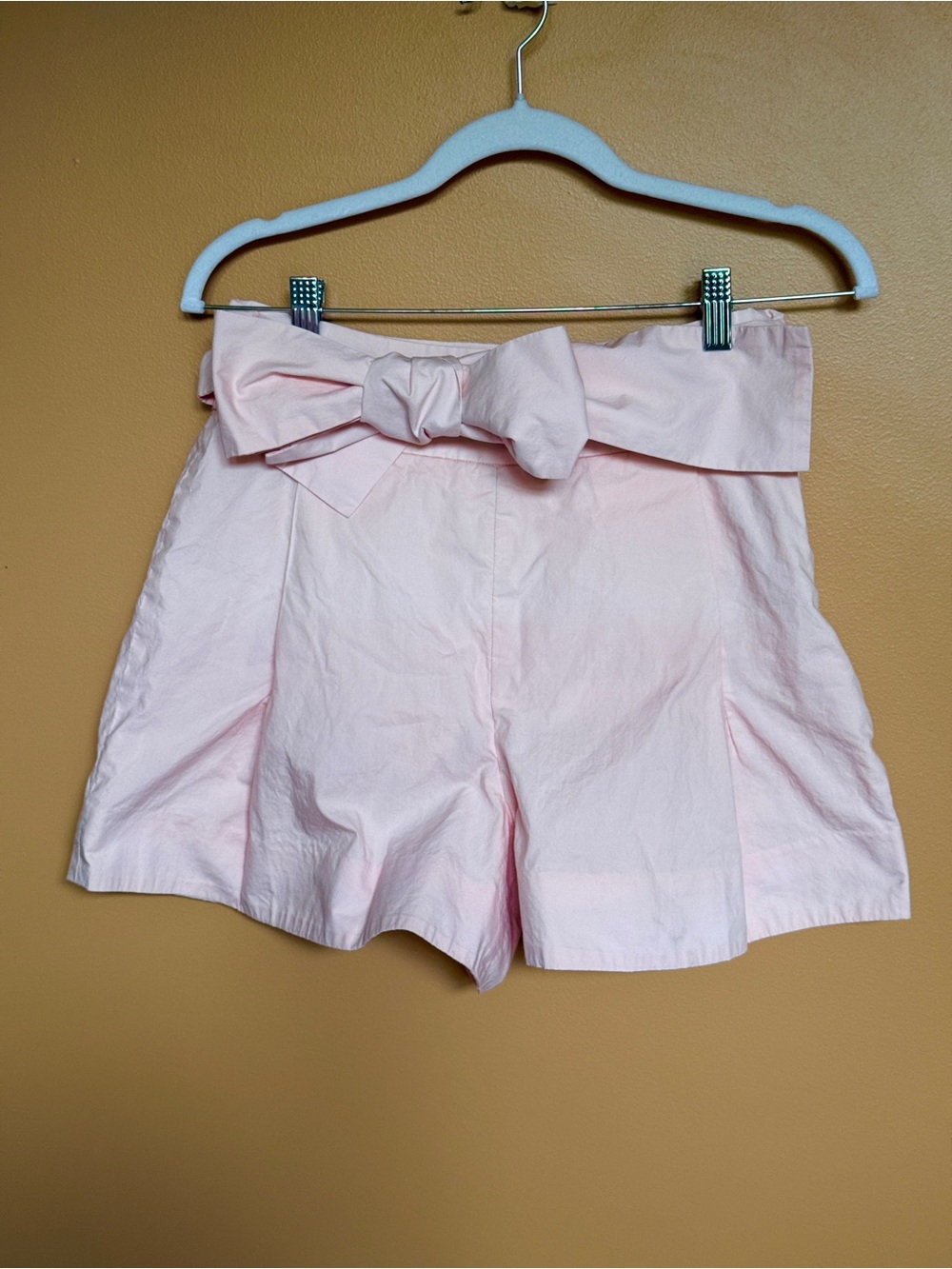 J. Crew Light Pink High-Waist Bow Tie Shorts 100% Cotton Lined
